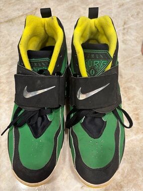 Nike Air Diamond Turf Green Black Yellow Sneakers with Silver Swoosh